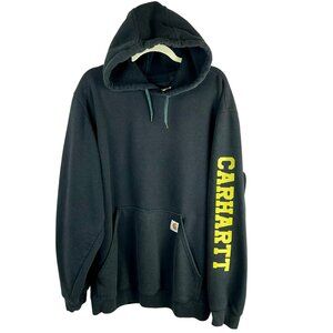 Carhartt Loose Fit Sweatshirt Hoodie Men XL Black Outdoor Work Active Athleisure